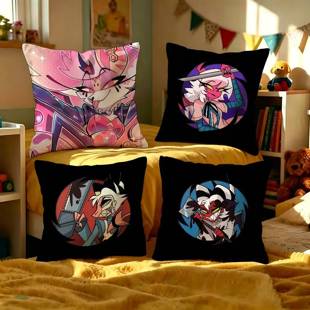 H-Helluva Boss Dark Cartoon Pillow Gift Home Office Decoration Pillow Bedroom Sofa Car Cushion CoverPillow Case