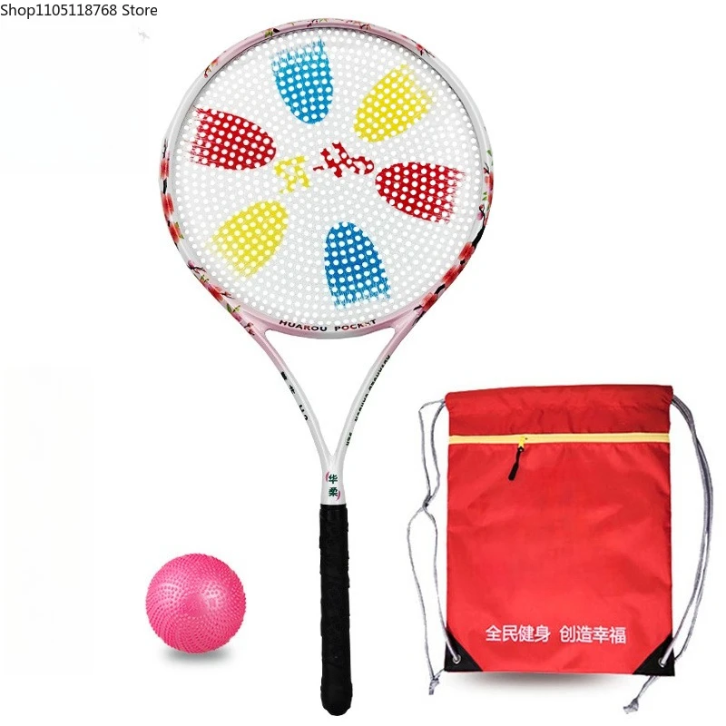 

Professional Tai Chi Rouli Ball Racket 999 Holes Racket Face Carbon Fiber Racket Set