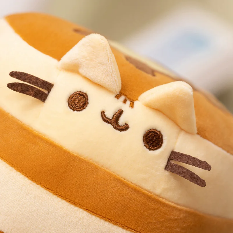 Cute Cat Pancake Plush Toy Soft Fluffy Stuffed Cat Doll Shaped Like Stacked Pancakes for Home Decor and Gifts.