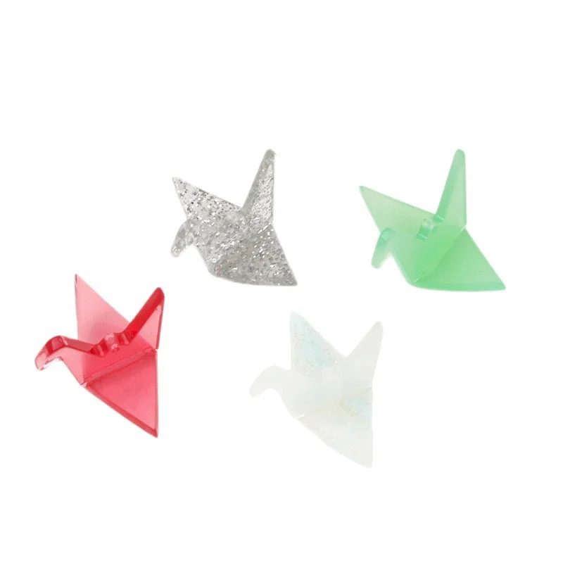 Min order 20pcs/lot color print animals cartoon paper cranes shape acrylic beads diy jewelry garment pendant accessory