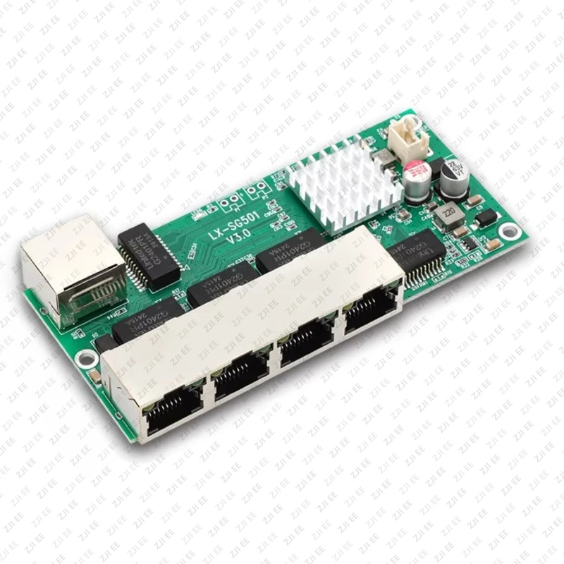 LX-SG501 5-port Gigabit Switch Module, Reverse Non-standard POE Power Supply, One in And Four Out Network Main Board
