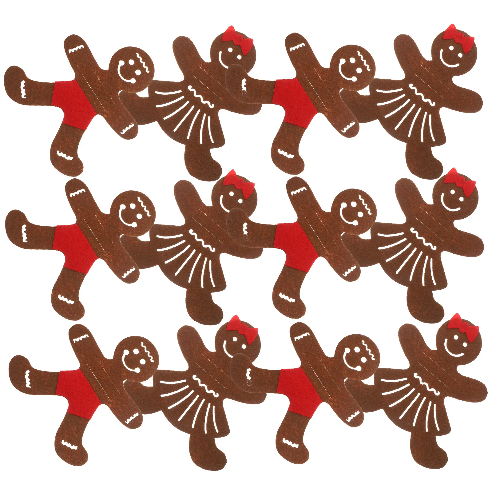 12Pcs Gingerbread Man Cutlery Bags Festive Christmas Table Decoration Reusable Fork and Knife Pouches Banquet Tableware