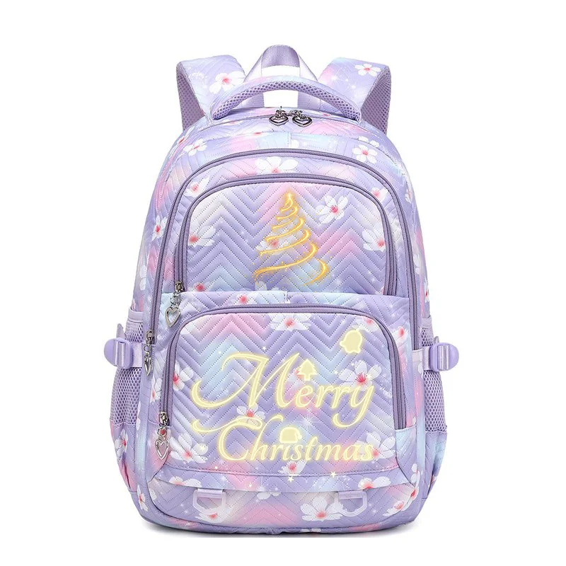 حقيبة ظهر شجرة عيد الميلاد للجنسين بسعة كبيرة وخفيفة الوزن حقيبة نهارية مطبوعة هدية للسفر حقيبة يومية عصرية عالية الجودة للتنقل #4