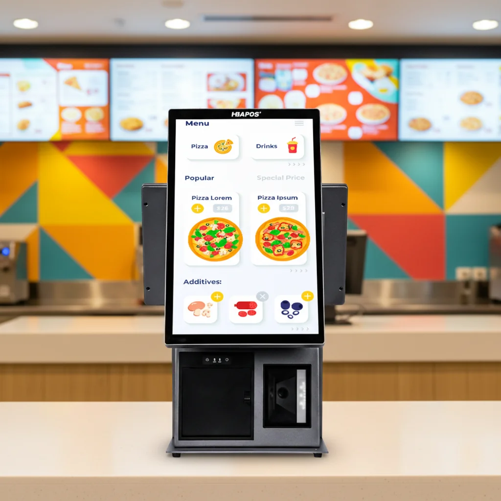 

ATV&UTVHBA-Q57 Self Ordering Payment Kiosk,15.6 Inch Desk Touch Screen Cashless Self-Service Kiosk Pos Machine for Restaurant.