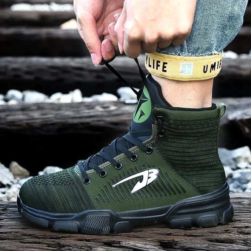 Chaussures de protection de sécurité confortables, Anti-écrasement, Anti-perforation, pénétration, une pièce, livraison directe