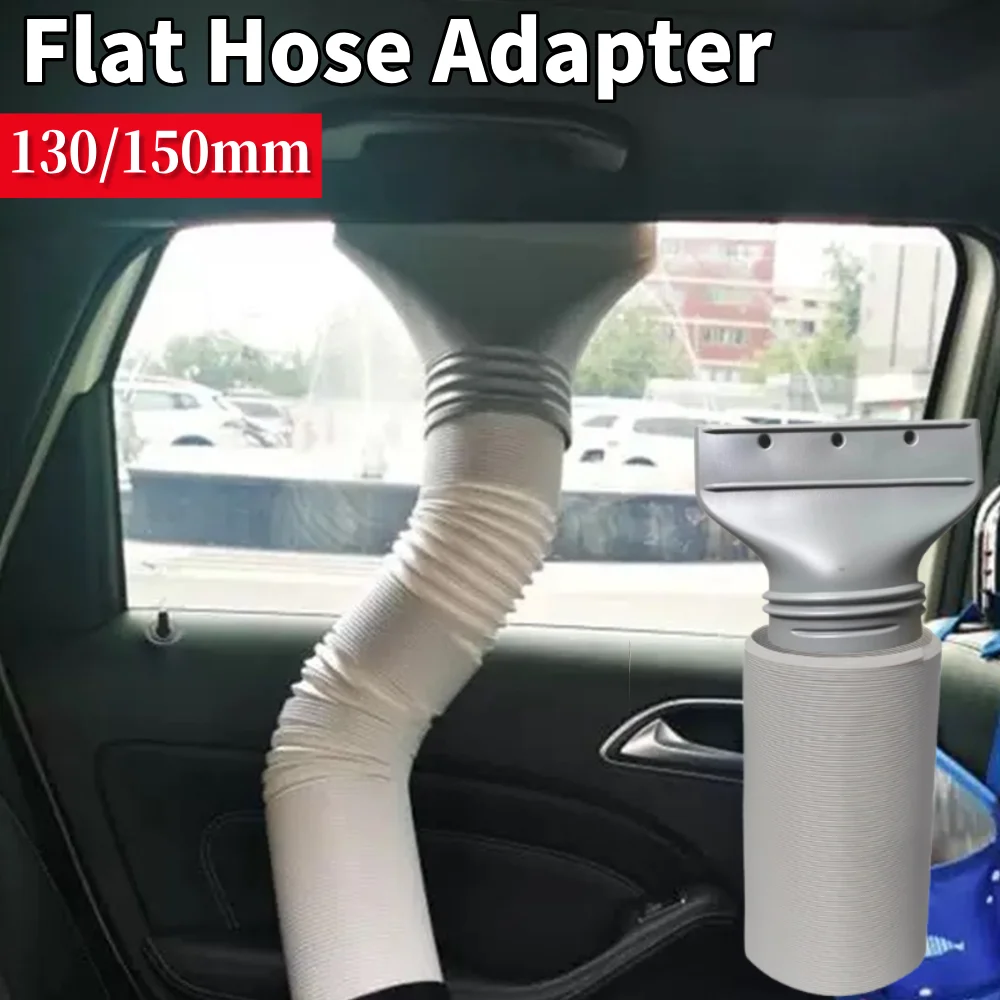 

Flat Hose Adapter Air Conditioning Hose Adapter 13/15cm Exhaust Duct Pipe Hose Interface Connector Flat Nozzle