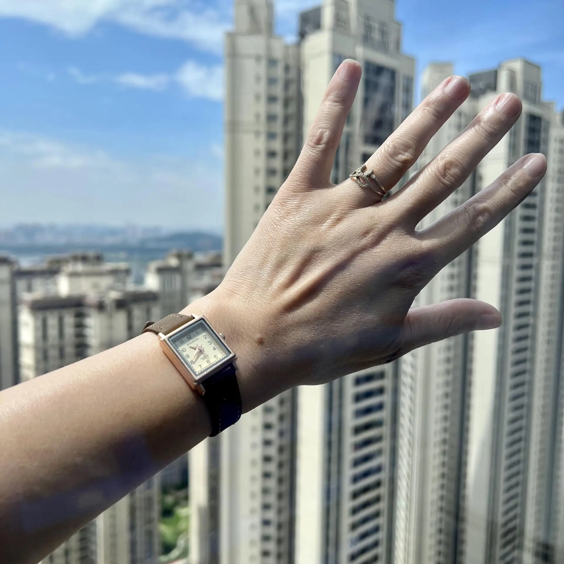 Uhr für Frauen kleine quadratische Mode Minimalismus Lederband Quarz Student Armbanduhr schöne weibliche Uhr Großhandel