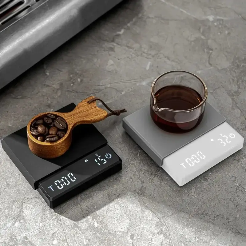 Báscula electrónica Personal para café, báscula de café italiana para el hogar, báscula cronógrafo de peso en gramos, báscula de cocina impermeable Mini