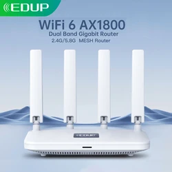 EDUP AX1800 W iFi 6 Mash Router 2.4GHz 5.8GHz dwuzakresowy 5dBi anteny WPS3 Gigabit LAN bezpieczeństwa silny sygnał rozszerzony Router