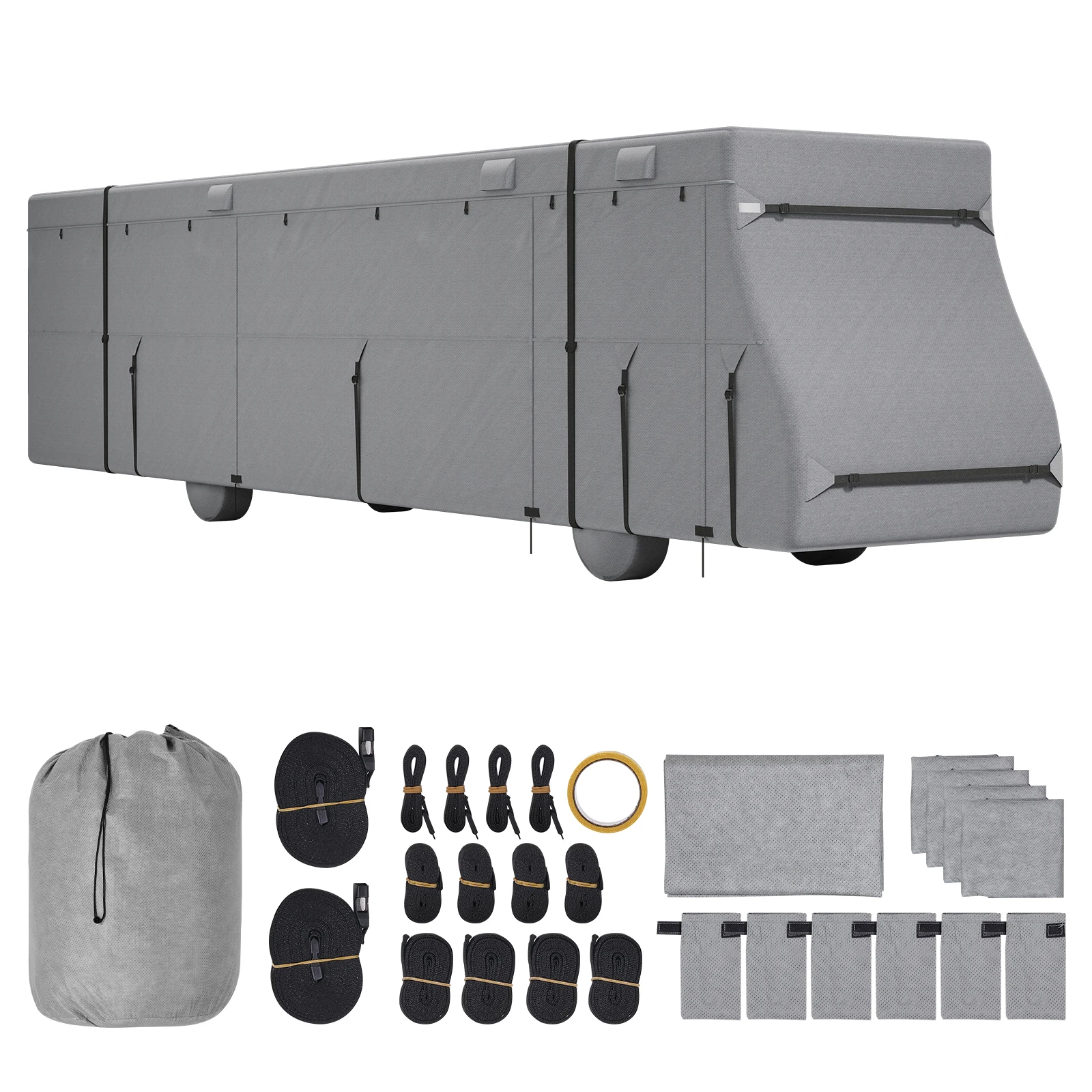 VEVOR Class A\C RV Cover Waterproof Motorhome Cover Windproof and Rip-Stop Camper Cover with Storage Bag Repair Patches