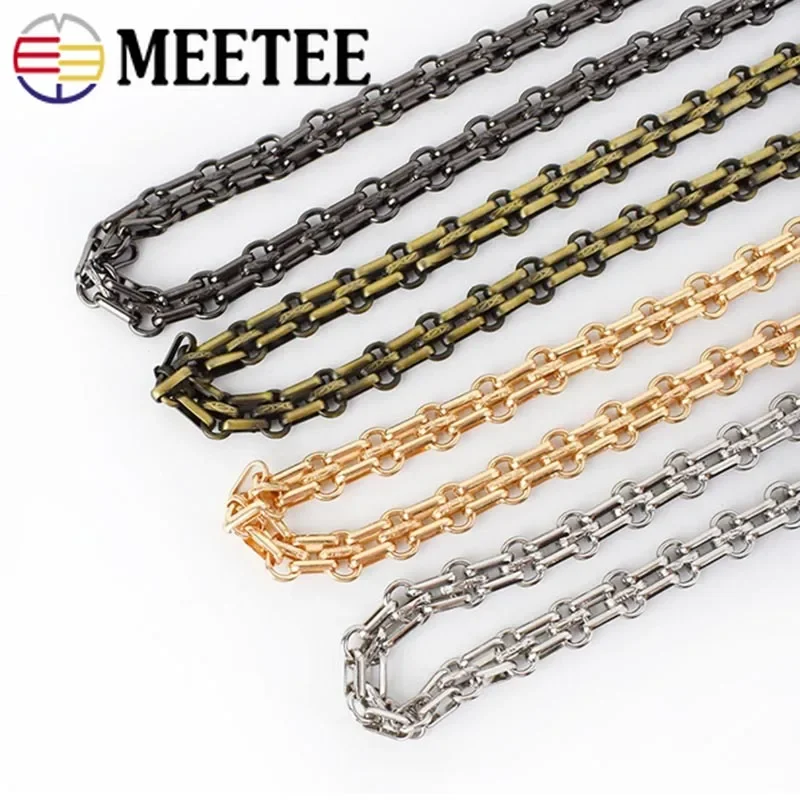 Meetee 50/100/200/300cm 12MM Bag Metal Chain Buckle for Shoulder Bags Handbag Handle DIY Luggage Hardware Strap Accessories