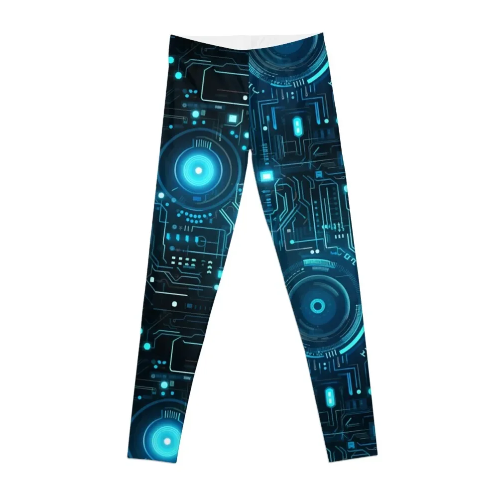 

xSeamless Pattern Beyond Interfaces: Futuristic Digital Art Unleashed Leggings flared sports woman gym Womens Leggings