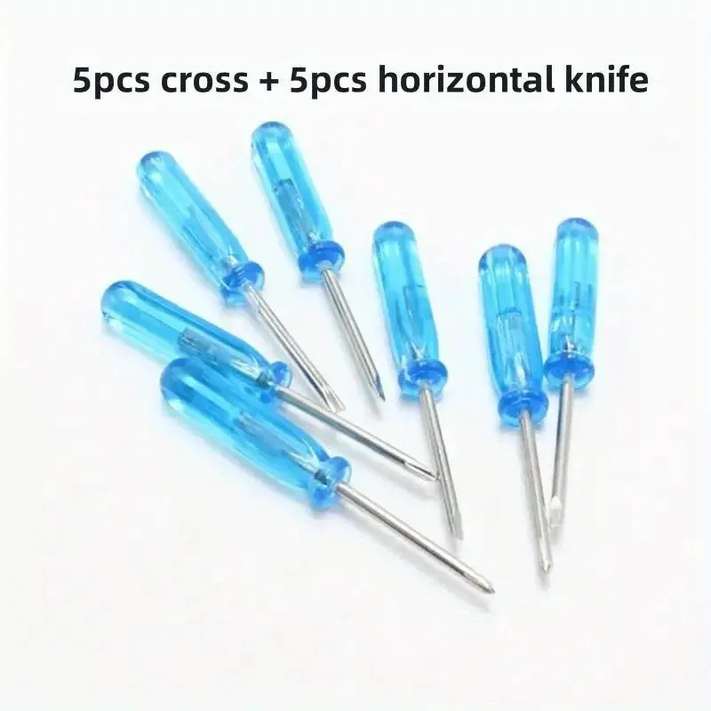 10pcs Blue Mini Screwdriver Set, Toy 2mm Cross Word Repair Tool, Suitable For Exercising Hands-on Ability Small Repair Tool, Cry