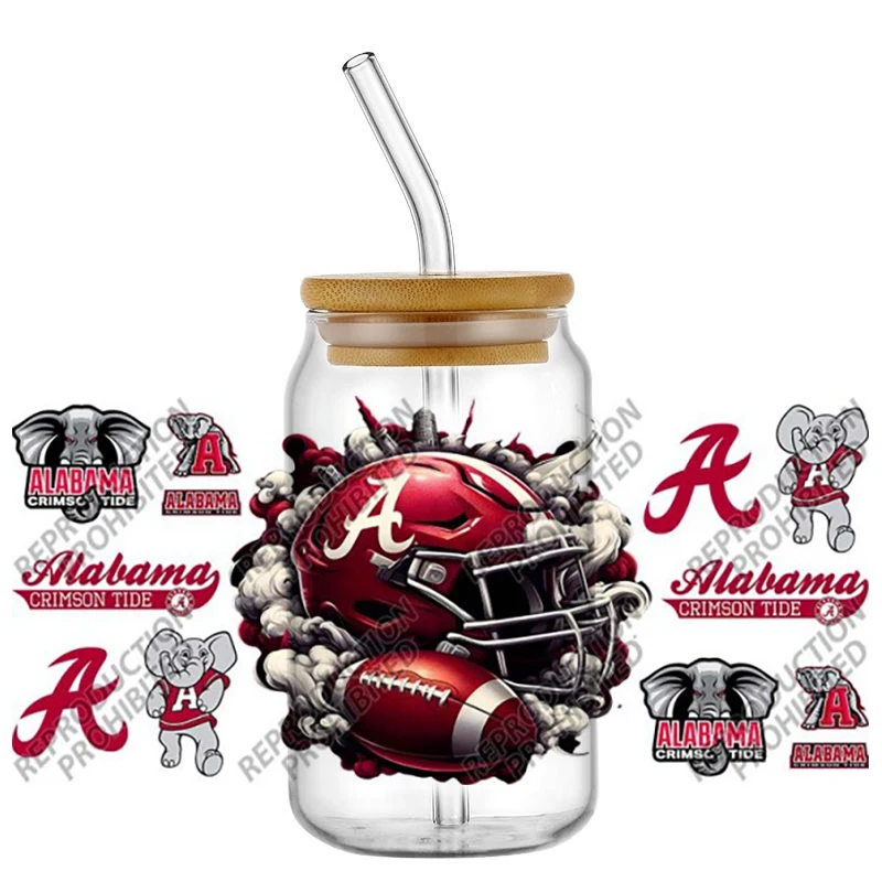 New 30 Famous Rugby Football Brand 16oz UV DTF 3D Phone Transfer Sticker Decals Wraps Glass Can Cups Creative Craft DIY