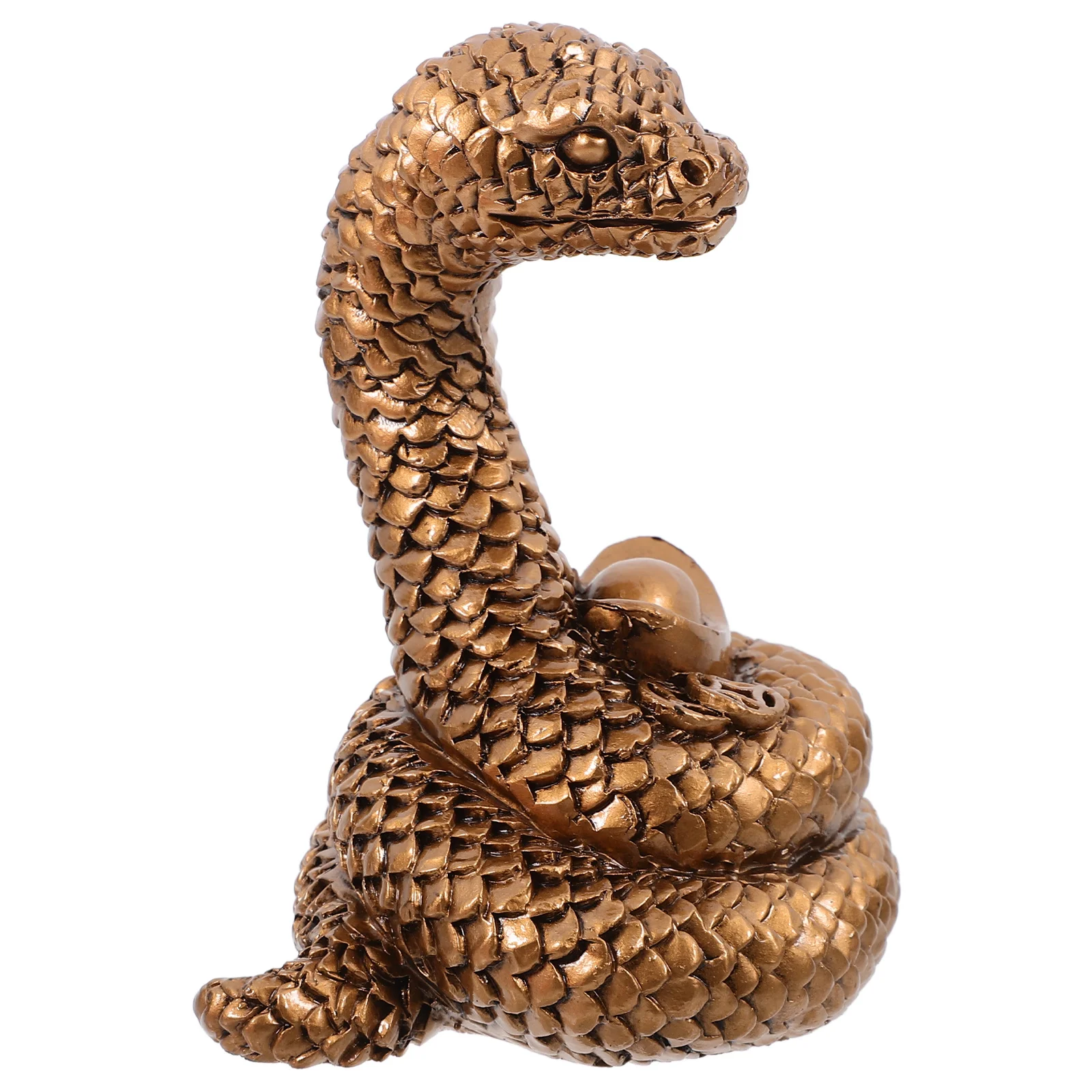 

Yuanbao Snake Ornament Resin Lifelike Animal Statue for Desktop Home Garden Decor Creative Small Reptile Decoration