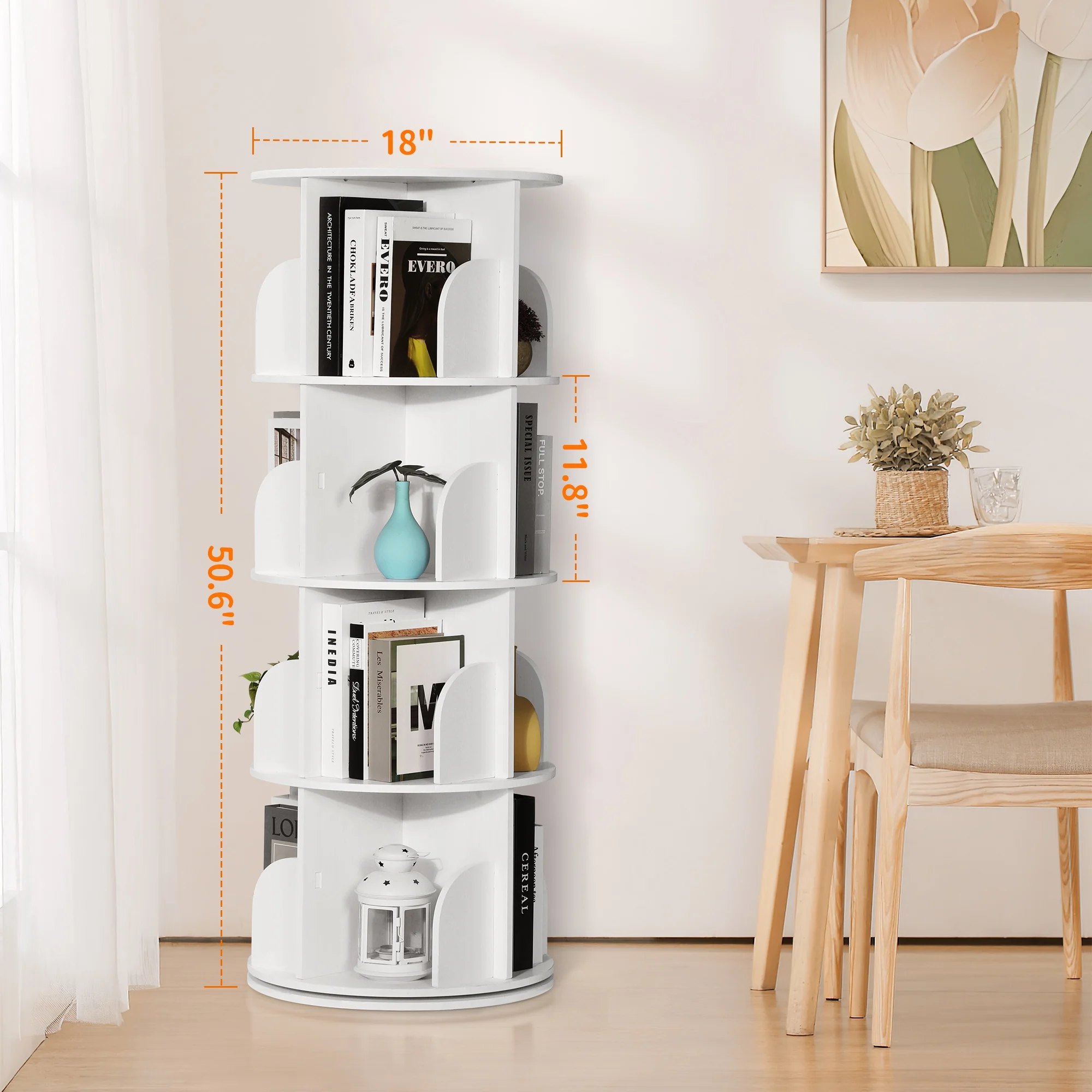 

rotating Bookshelf Tower Rotating Bookshelf Tower 4 Tiers 360 Rotating Corner Book Shelf for Small Space Bedroom Living Room PVC