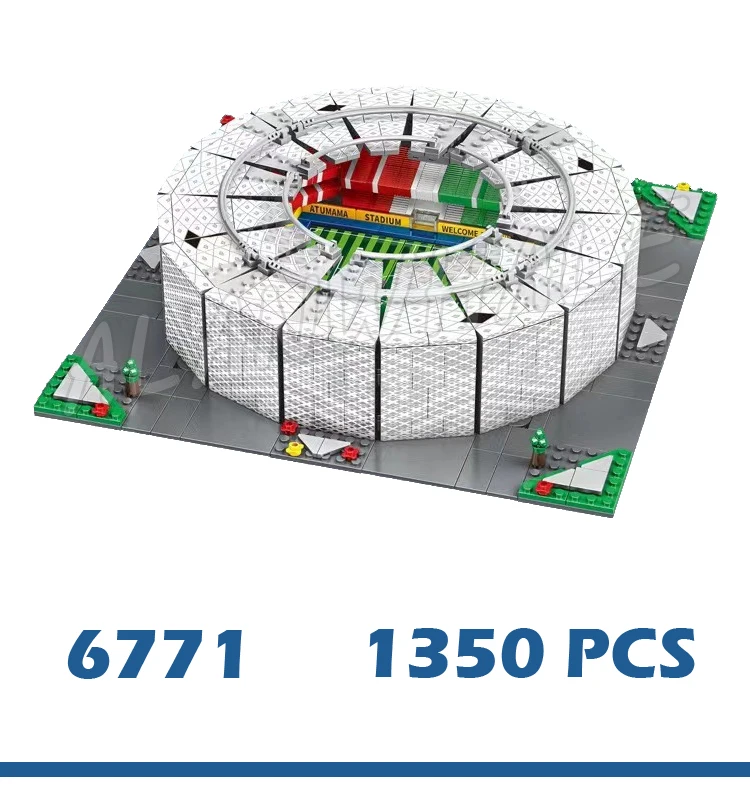 4種類のスポーツ、サッカー場、サッカー、ルサイル、アキュママ、アリ・ラス・アブ・スタジアム、グランド6770ビルディングブロックおもちゃ、モデルと互換性あり