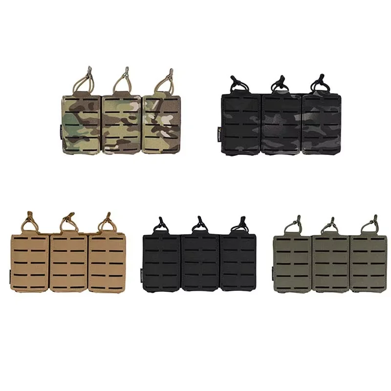 Triple 5.56 Quick Release Magazine Separate Bag Tactical Hunting Vest Accessories Molle Pouch