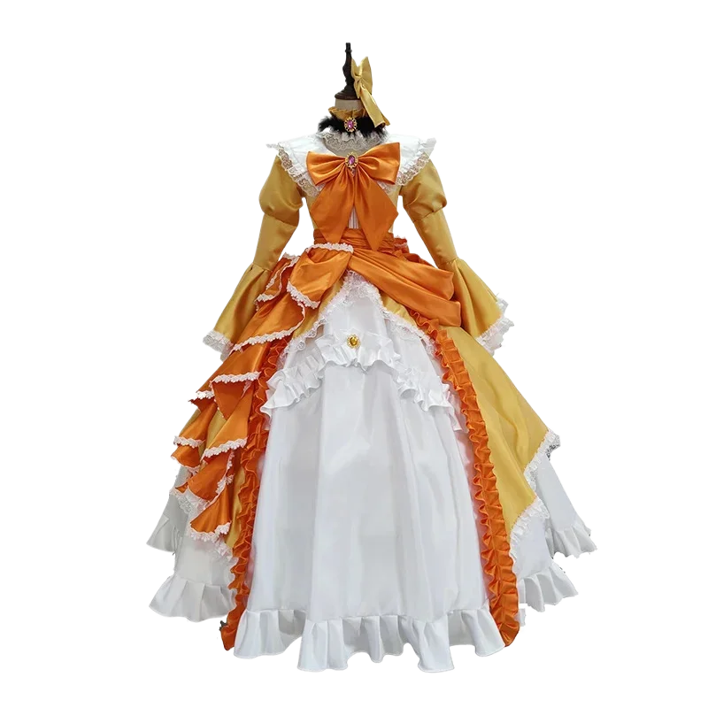 《Custom Size》Anime Rin Cosplay Costume Dress Servant of Evil Clothes for Women Girls Halloween Christmas Party Wig