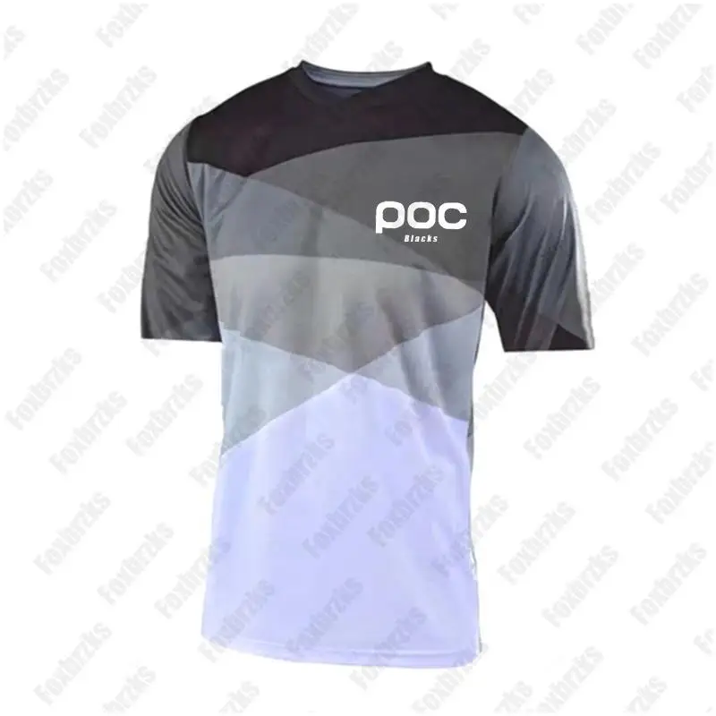 Blacks poc 2024 Quick Dry T-shirt Motocross Jersey Balance Car Outdoor Mountain Shirt Motorcycle Clothing For Boy t homme