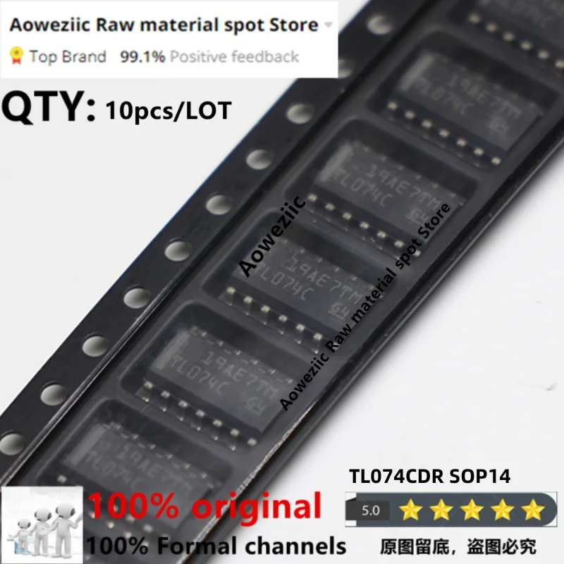 Aoweziic 2021 + 100% جديد مستورد أصلي TL064CDR TL064C TL074CDR TL074C TL084CDR TL084C SOP-14 أربعة مضخم تشغيل