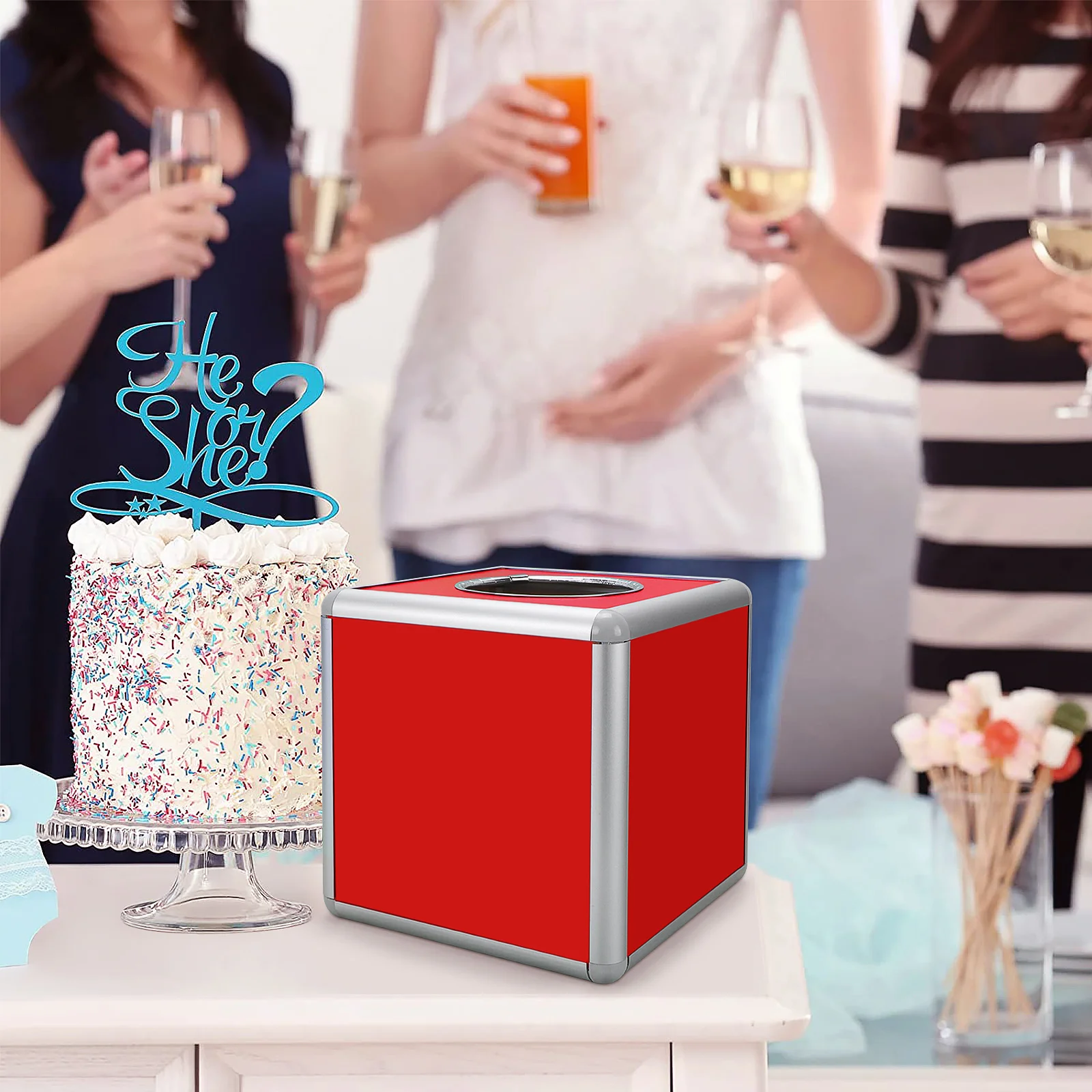 

Raffle Lottery Box Multifunctional Square Storage Ticket Card Draw Container For Fundraising Business Meeting Large