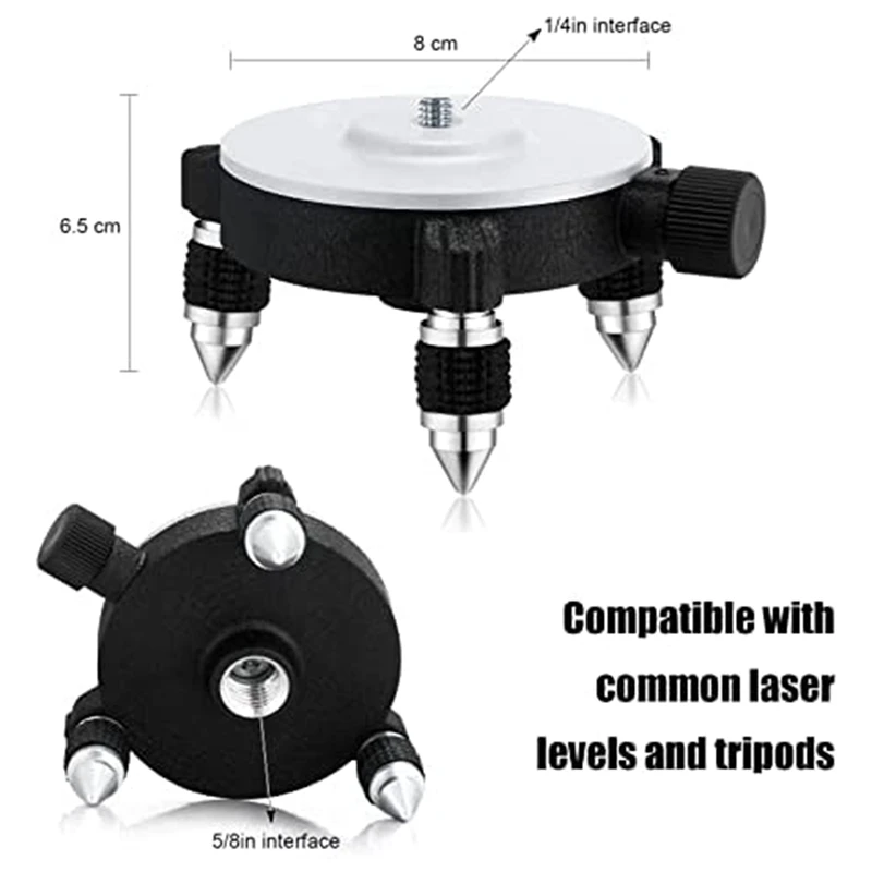 360°Adjust Laser Level Adapter Rotating Base For Laser Level Tripod Connector Pivoting Base Fine Tuning Holder