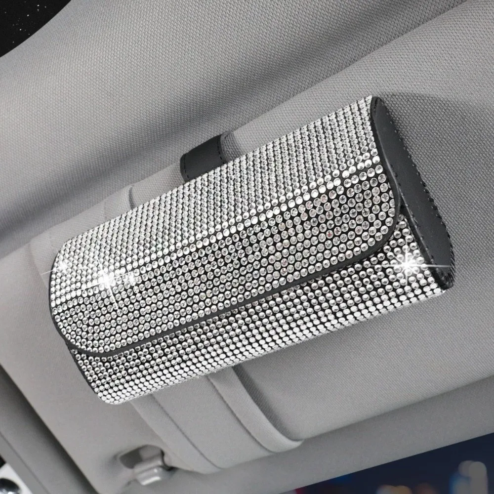 

Модный чехол для очков с блестками, жесткий футляр для очков с камнями, противоударный чехол для солнцезащитных очков, автомобильные аксессуары