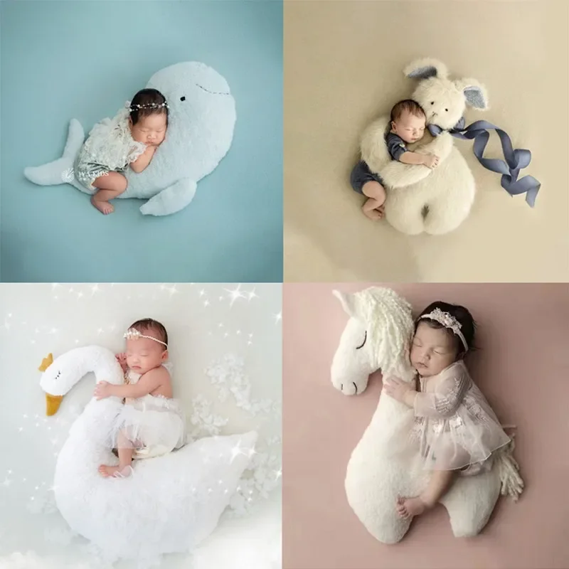 Creative Newborn Photography Props Cartoon Animal Doll Posing Pillow Photo Cushion Photo Studio Photography Mat Photo Accessorie