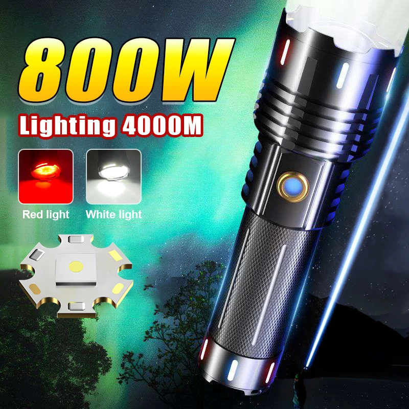 Powerful Flashlight 18650 Rechargeable XHP360 Ultra Powerful Torch Lamp 1500m High Power Led Flashlights Tactical Lanterns