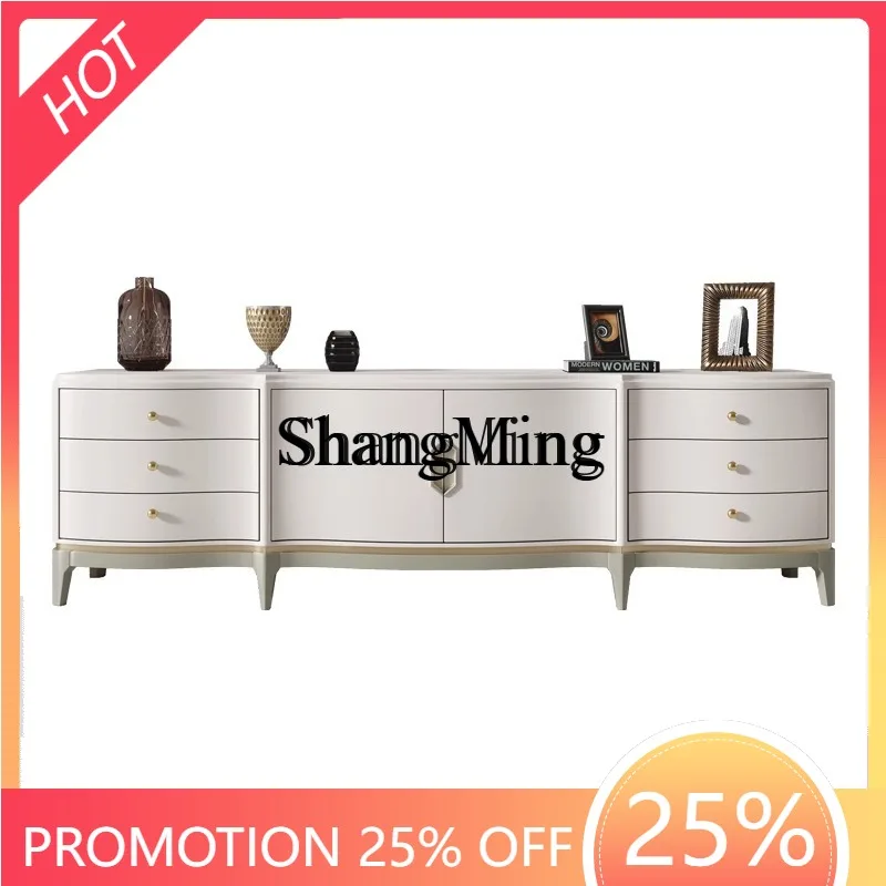 

ZYY exquisite premium lighting luxury TV solid wood audio-visual cabinet simple creative coffee table TV cabinet combination