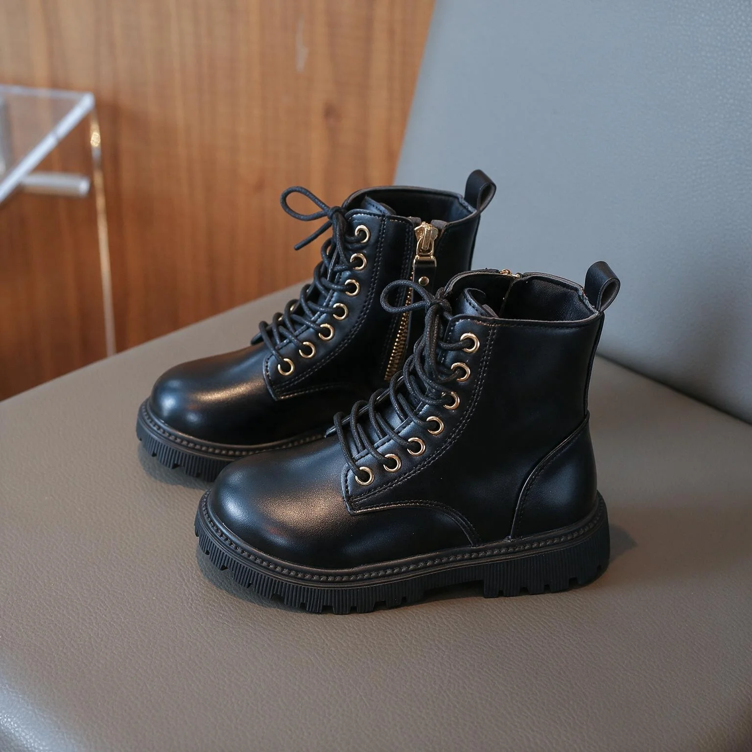 New Autumn Winter Children Ankle Boots for Girls White Fashion Leather Shoes Student Non Slip Short Boots Versatile Kids Shoes