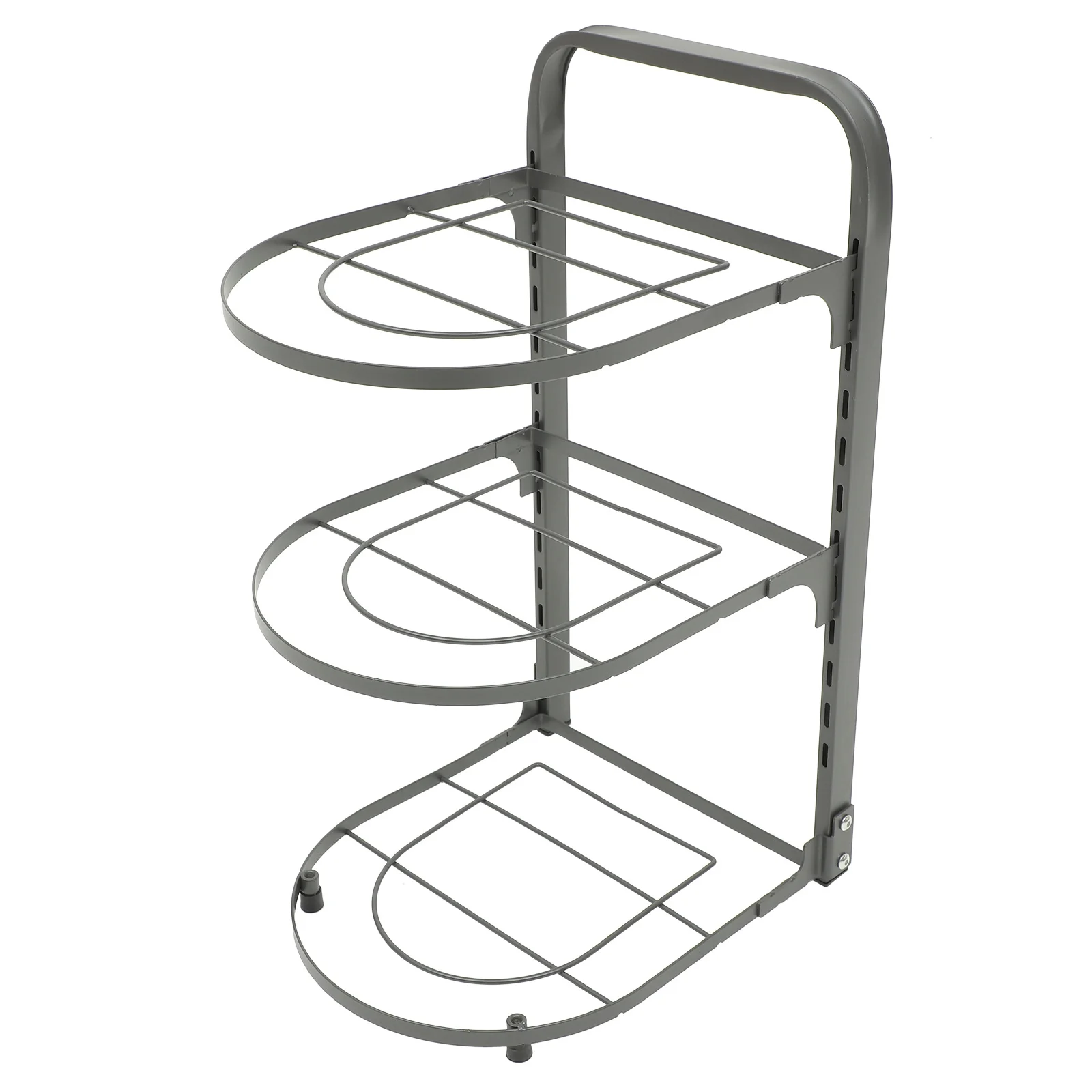 

Carbon Steel Kitchen Pot Rack Multi-Layer Foldable Pan Organizer Heavy Duty Storage Pan Organiser for Cupboard