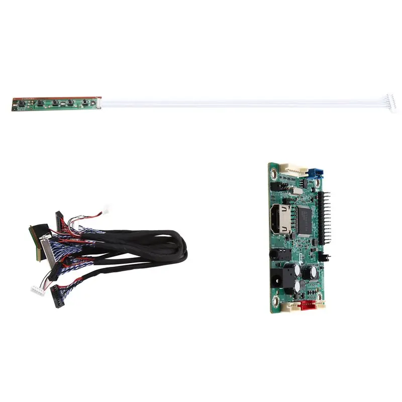 B68C To LVDS Controller Mini LCD Driver Board Jump Cap Program+ 6Pcs Lvds Cable Kit 30P 40P 1/2CH 6/8 BIT RTD2513