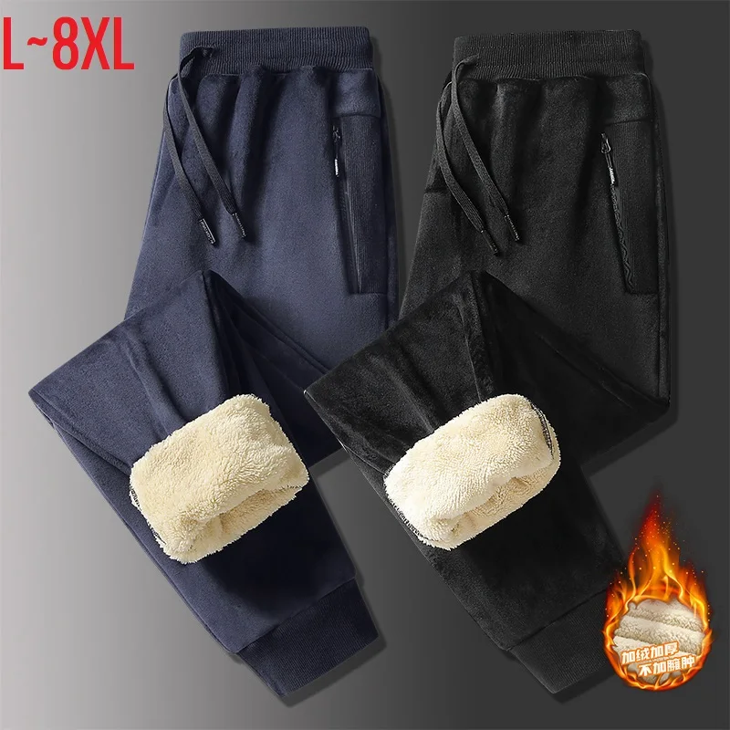 2024 New in Sweatpant Men Fleece Lined Warm Winter Sports Trouser Male Thermal Plus Velvet Training Jogger Pants Autumn Big Size