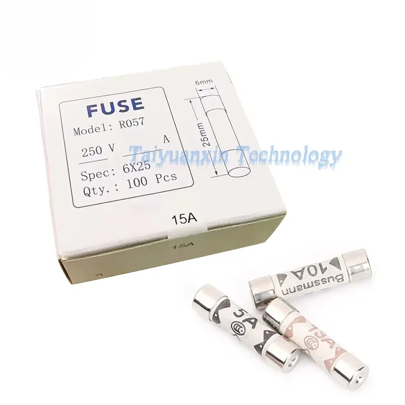 200PCS BS1362 6x25mm British Ceramic Fuse 1A 2A 3A 5A 10A 13A 15A 20A Domestic House Hold Mains Plug Cartridge Fuses