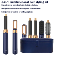 5 In 1 Hair Dryer Hot Air Comb For Curling Straightening And Volumizing Hair With Detachable Attachments