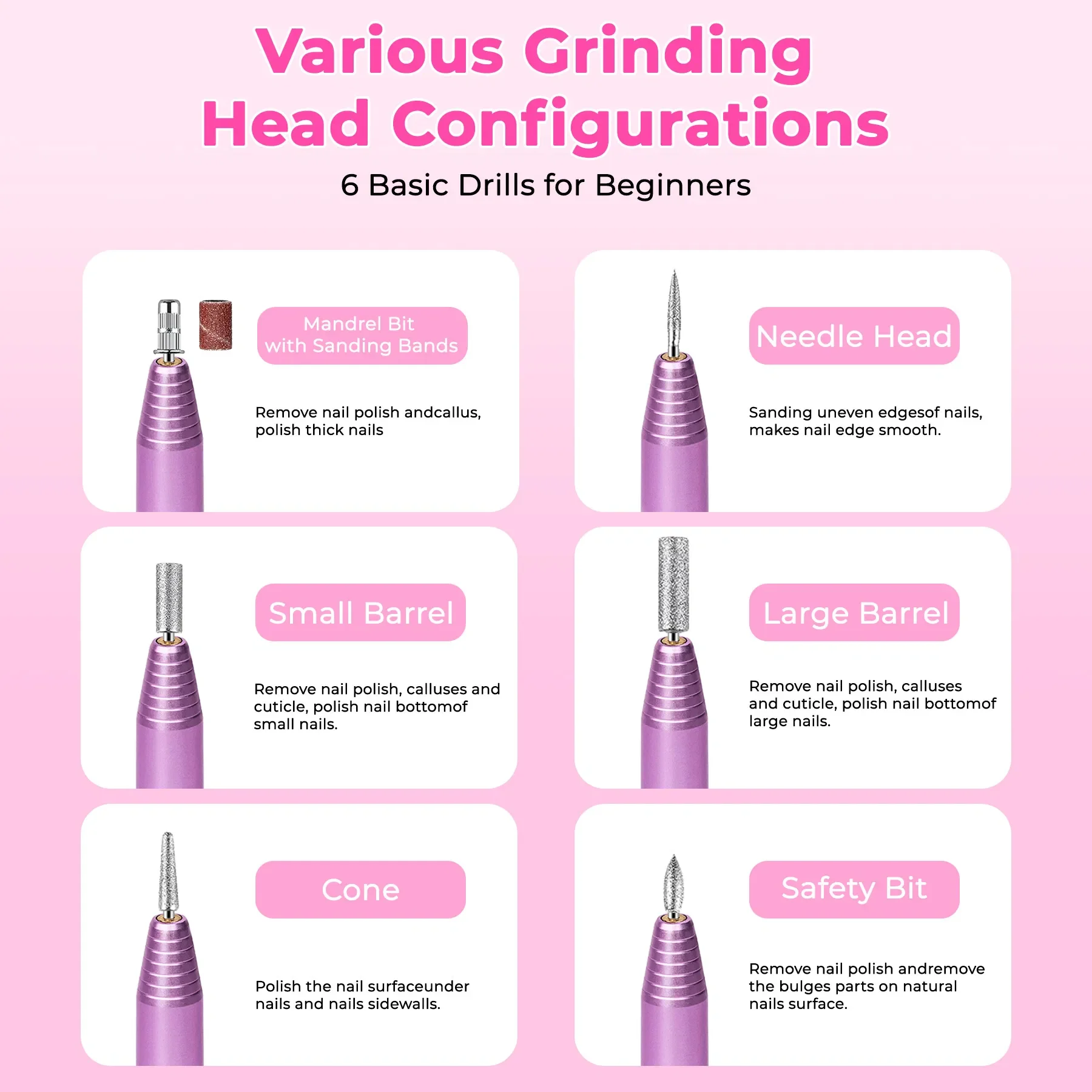 Electric Nail Drill, Professional Nail File Kit For Acrylic, Gel Nails, Manicure Pedicure With Nail Drill Bits Sanding Bands