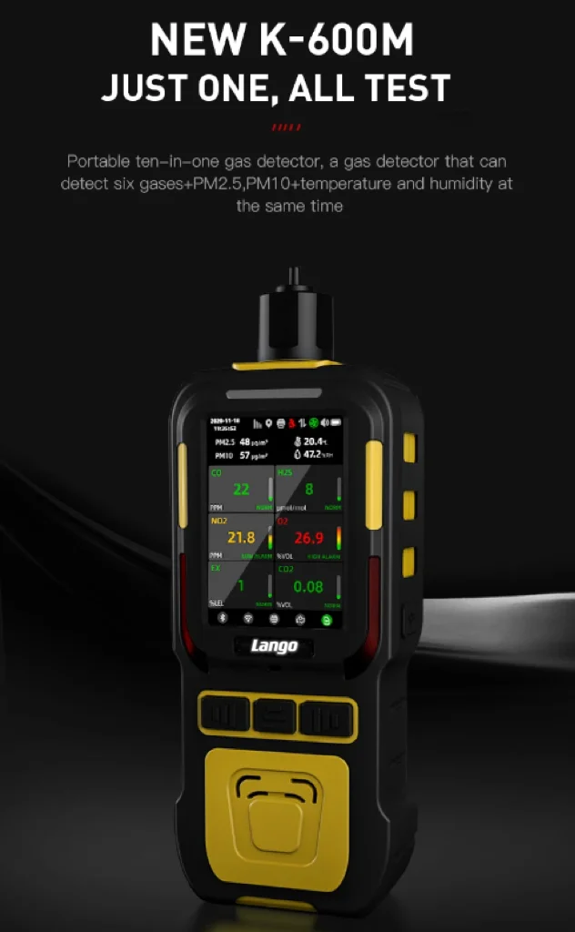 Lango Personal 6 in 1 Gas Detector Built in Pump CO O2 H2S Gas Detection Analyzer With LCD display Gas Analyzers