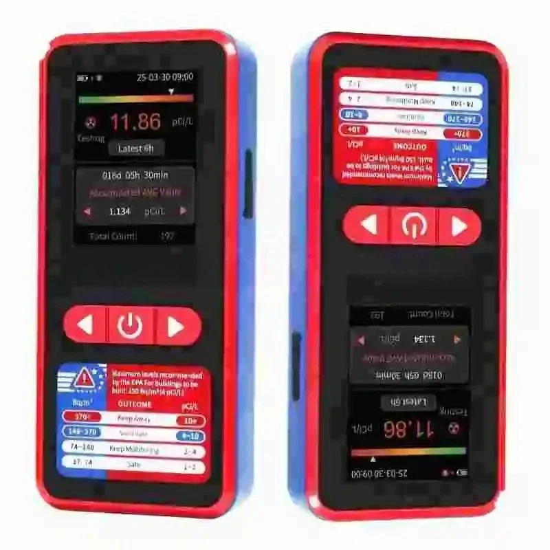 Profsional Radon Detector with H Fast Rult 4-Day Battery Color Display Data Logging(///h) Alarm Basement Home