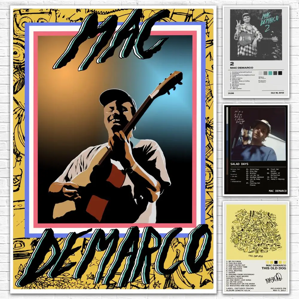 Chill Indie Singer M-Mac Demarco Poster All-match HD Waterproof Self-Adhesive Wall Art Sticker For Home Bedroom