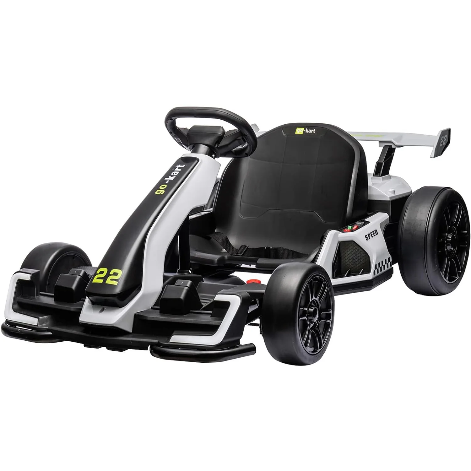 24V Electric Go Kart for Kids, 300W Dual Motor Drift Kart, 8.5 MPH, 2 Modes | Adjustable length,Slow Start Control,Brake pedal,Reinforced frame,EVA tires,LED lights