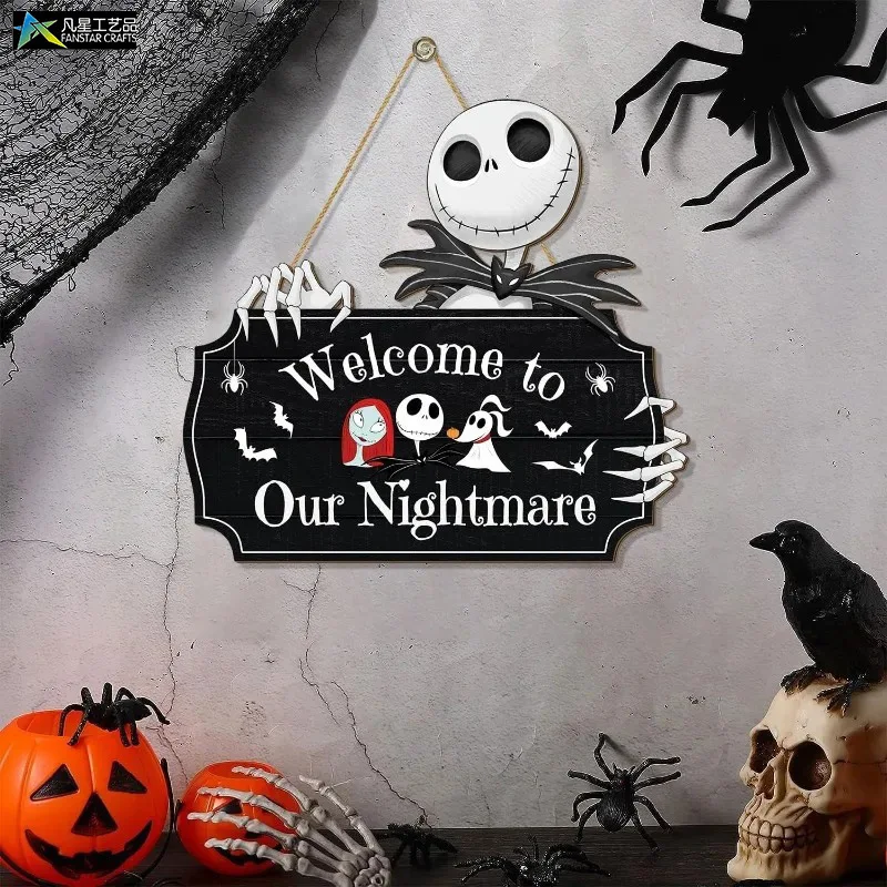

Halloween Party Hanging Decorations Outdoor Indoor Wooden Pendant Ghost Skeleton For Home Door Hanging Decorative Boards