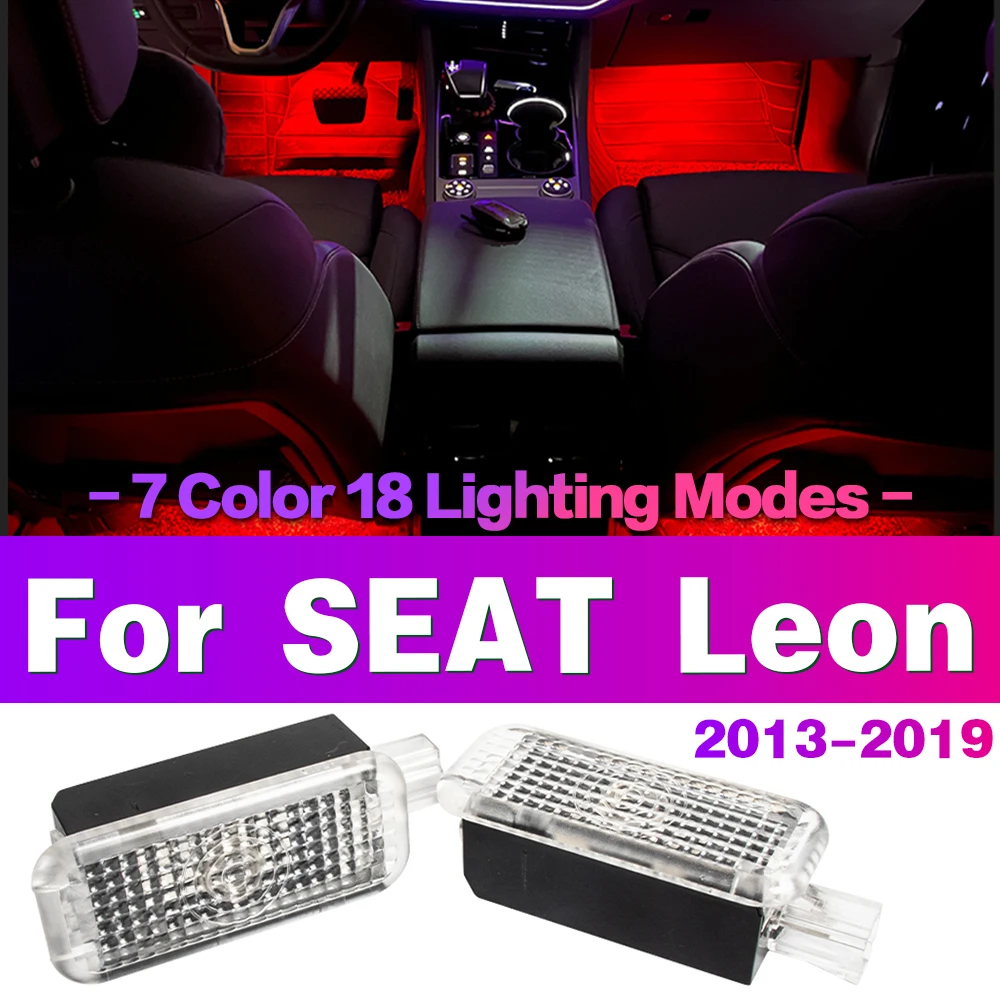 LED Car Footwell Light Bulb Interior Atmosphere Lamp Decorative Accessories For SEAT Leon 5F MK3 2013 2014 2015 2016 2017 2018