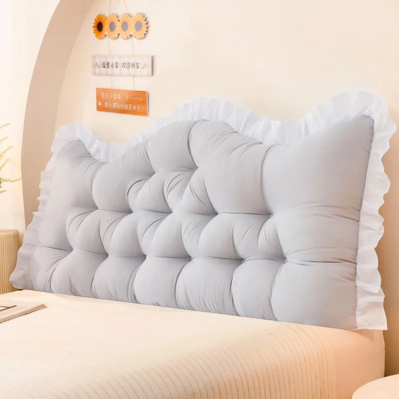 Solid Color Headboard Soft Cushion Pillow No Need To Disassemble and Wash Waist Protection Against Tatami Soft Bag