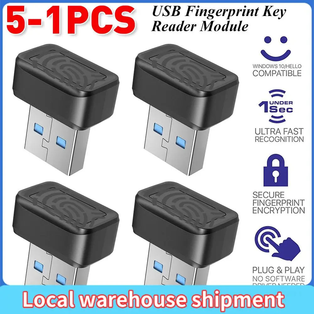 Leitor de chave de impressão digital USB FIDO U2F Chave de segurança de correspondência rápida Windows Olá Mini leitor de impressão digital anti-poofing 360 °   Toque