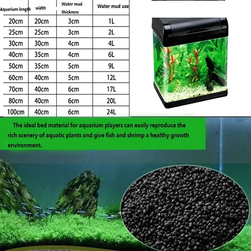 Water Plant Grass Soil Aquarium Substrate Fish Tank Plant Growth Fertility Substrate Soil For Aquarium Grass Lawn Decoration