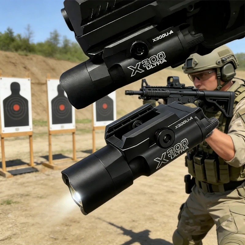 

Многофункциональный тактический фонарь X300: крепление на 20-мм планку для игрушечных страйкбольных пистолетов, охоты, CS-игр и симуляций военных сценариев