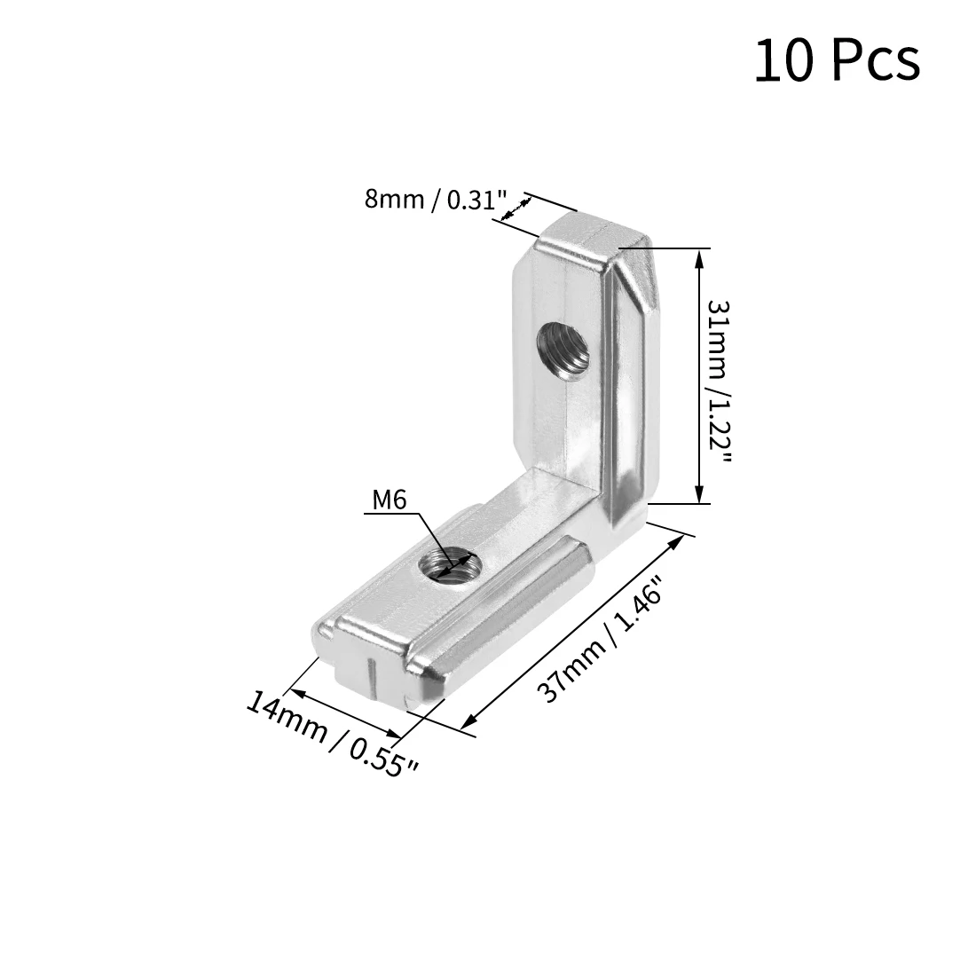 10Pcs T Slot L-Shape 3030 4040 Aluminum Profile Interior Corner Connector Joint Bracket with/without Screws Inside Angle Bracket