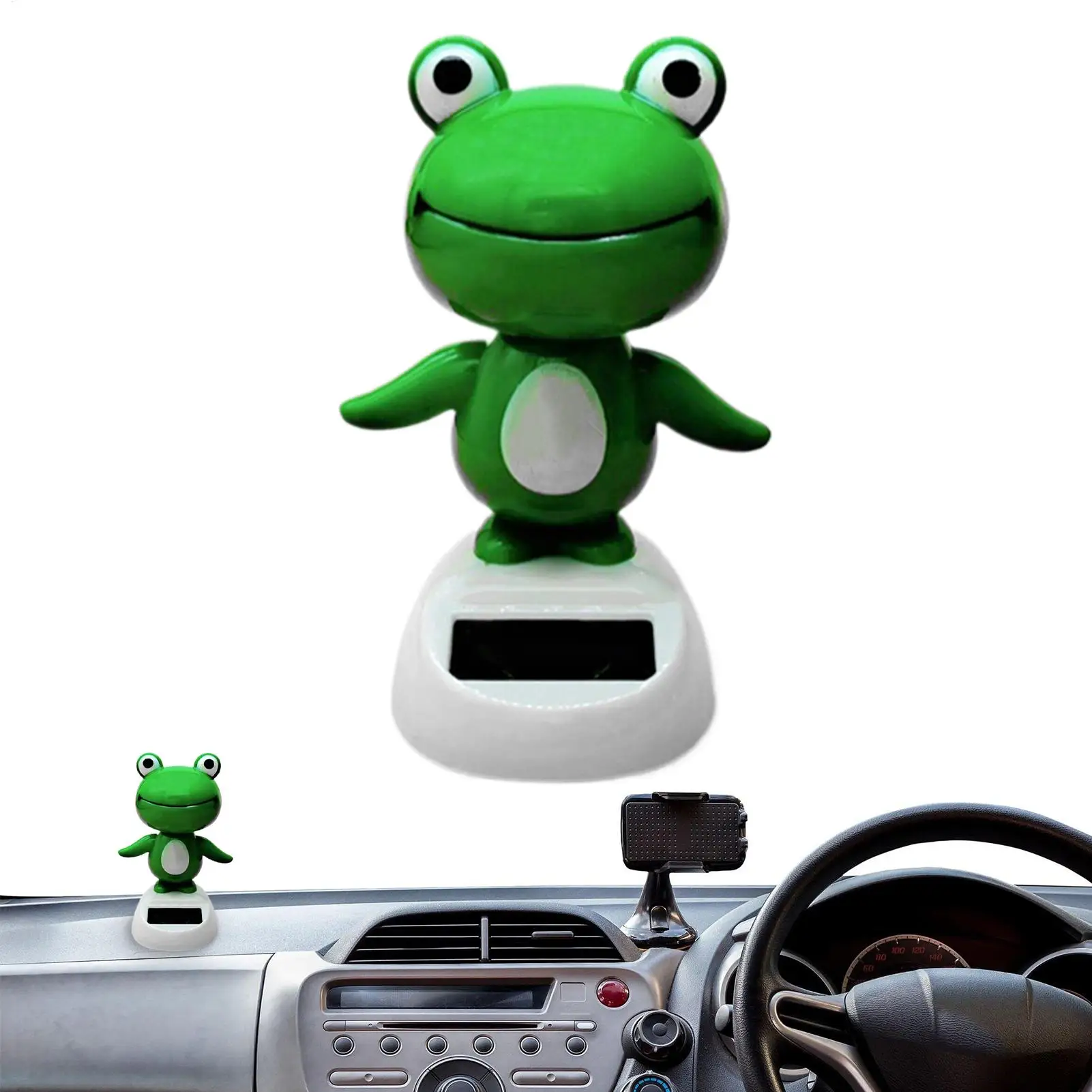 Car Decoration Solar Energy Decoration Shaking Head Doll Cartoon Frog Shape Decoration Gift Creative Interior Automotive